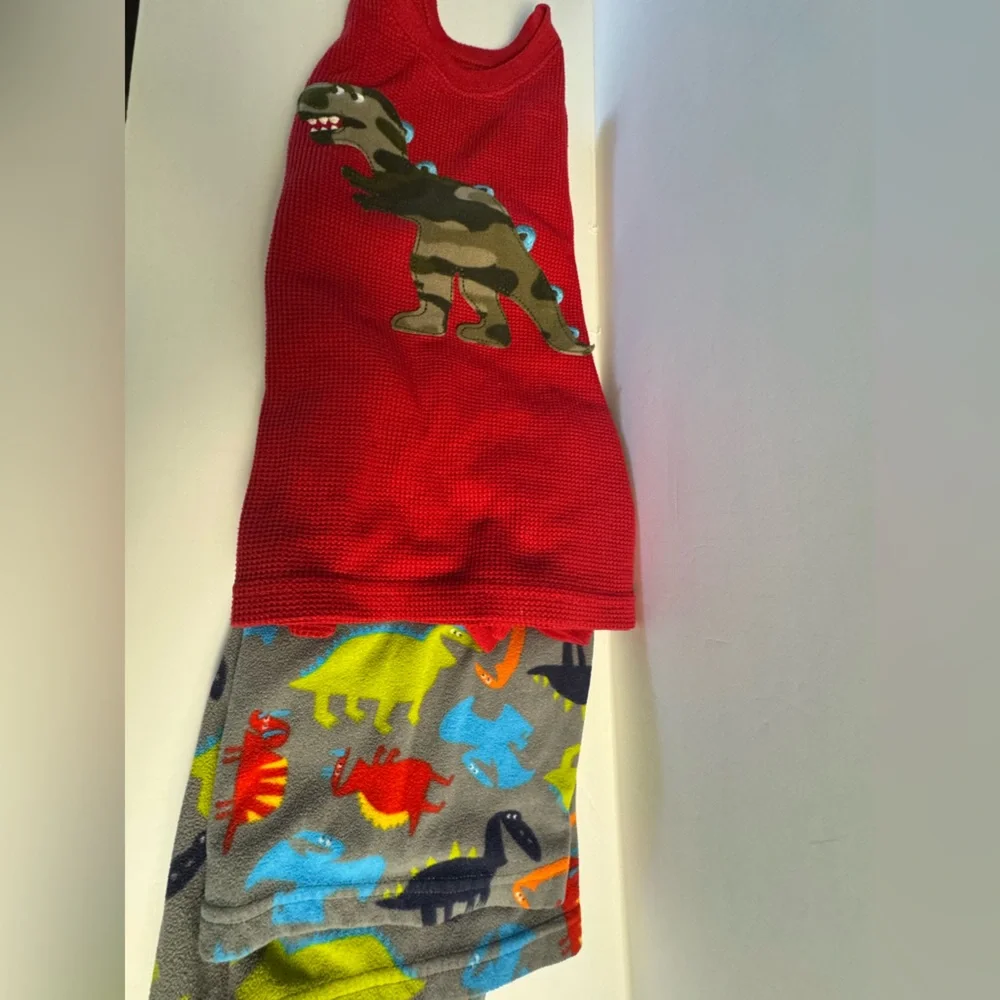 Carter's Red and Gray Dinosaur Pajama Set